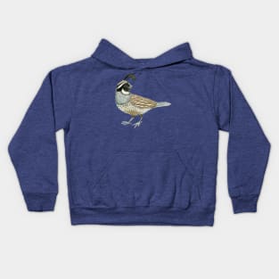 Watercolor California Quail- Male Kids Hoodie